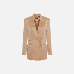 Elisabetta Franchi Giacca Doppiopetto In Raso Jaquard^ Giacche & Trench