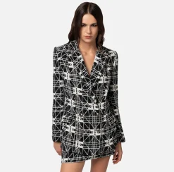 Elisabetta Franchi Giacca Doppiopetto In Tweed Jacquard^ Giacche & Trench