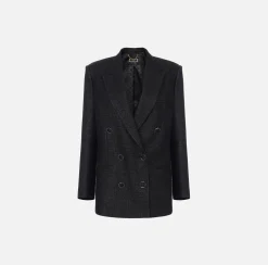 Elisabetta Franchi Giacca Doppiopetto In Tweed Laminato^ Giacche & Trench