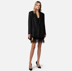 Elisabetta Franchi Giacca Doppiopetto In Tweed Laminato^ Giacche & Trench