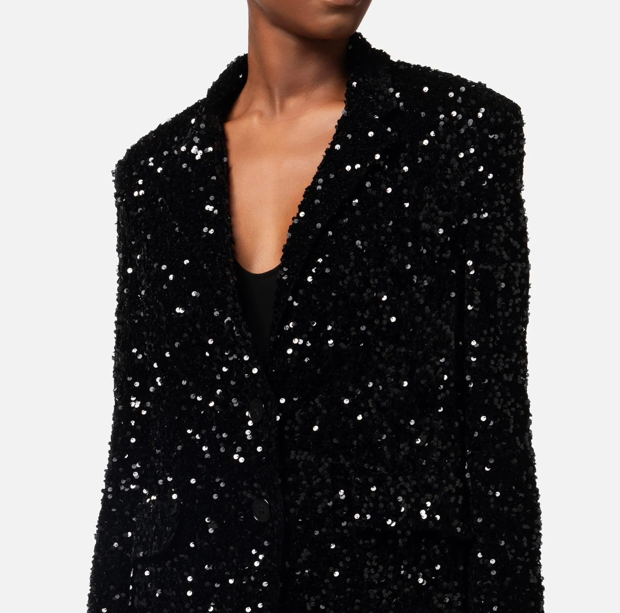 Elisabetta Franchi Giacca In Ciniglia Con Paillettes^ Giacche & Trench