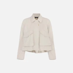 Elisabetta Franchi Giacca In Cotone Cerato Con Tasche^ Giacche & Trench