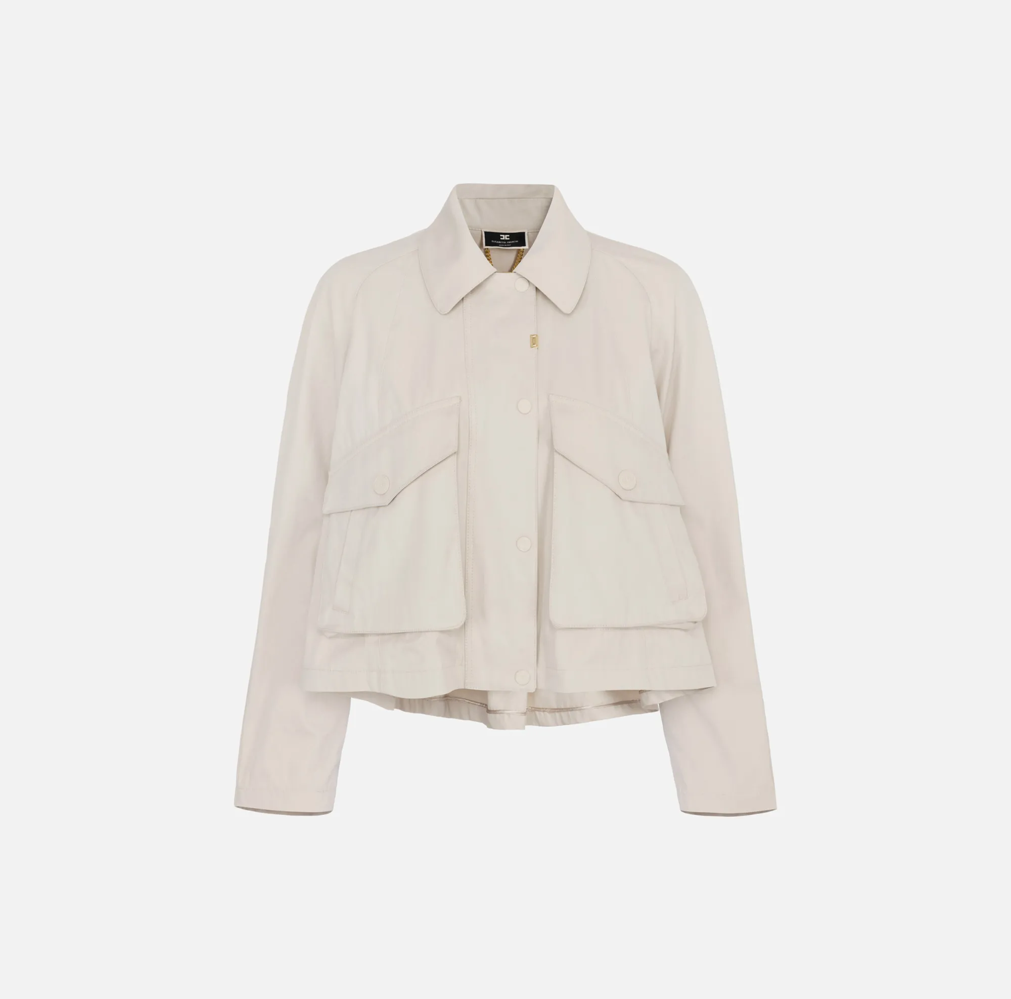 Elisabetta Franchi Giacca In Cotone Cerato Con Tasche^ Giacche & Trench