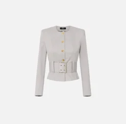 Elisabetta Franchi Giacca In Cotone Stretch Con Cintura^ Giacche & Trench