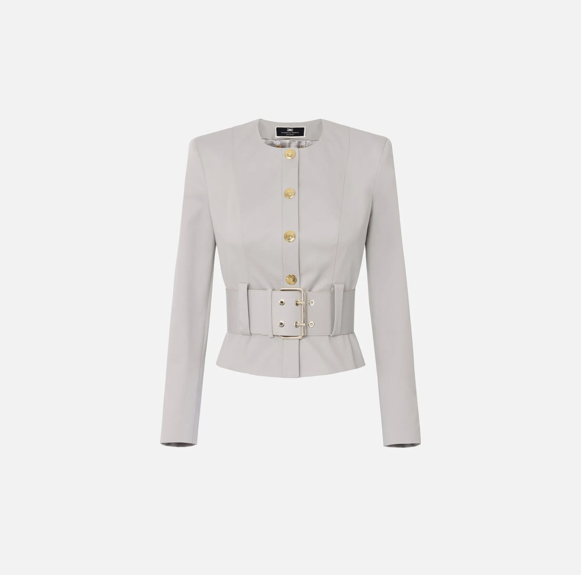 Elisabetta Franchi Giacca In Cotone Stretch Con Cintura^ Giacche & Trench