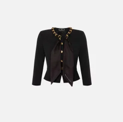 Elisabetta Franchi Giacca In Crepe Con Catena Foulard^ Giacche & Trench