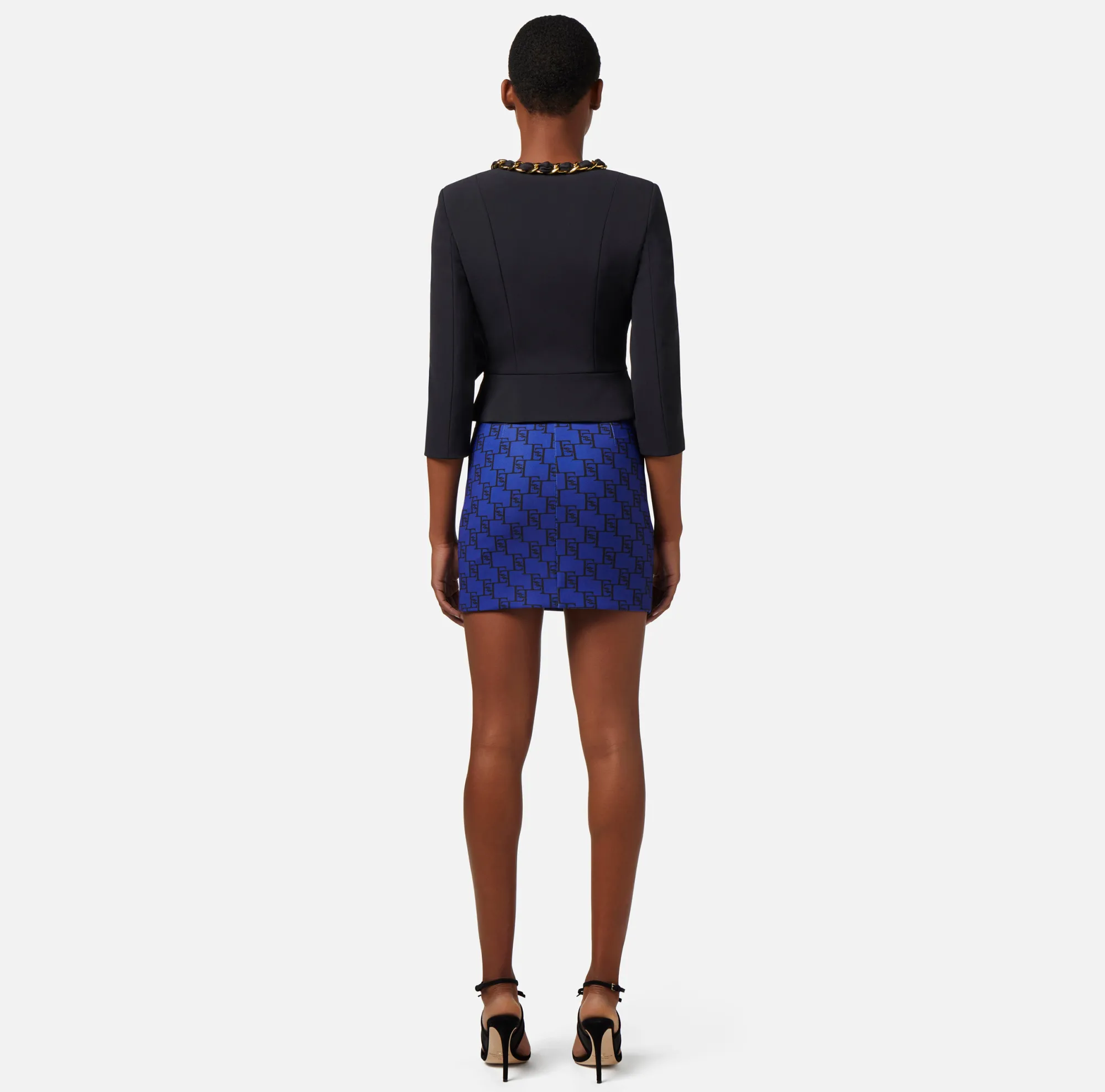 Elisabetta Franchi Giacca In Crepe Con Catena Foulard^ Giacche & Trench