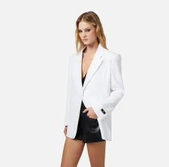 Elisabetta Franchi Giacca In Crepe Con Etichetta Logo^ Giacche & Trench