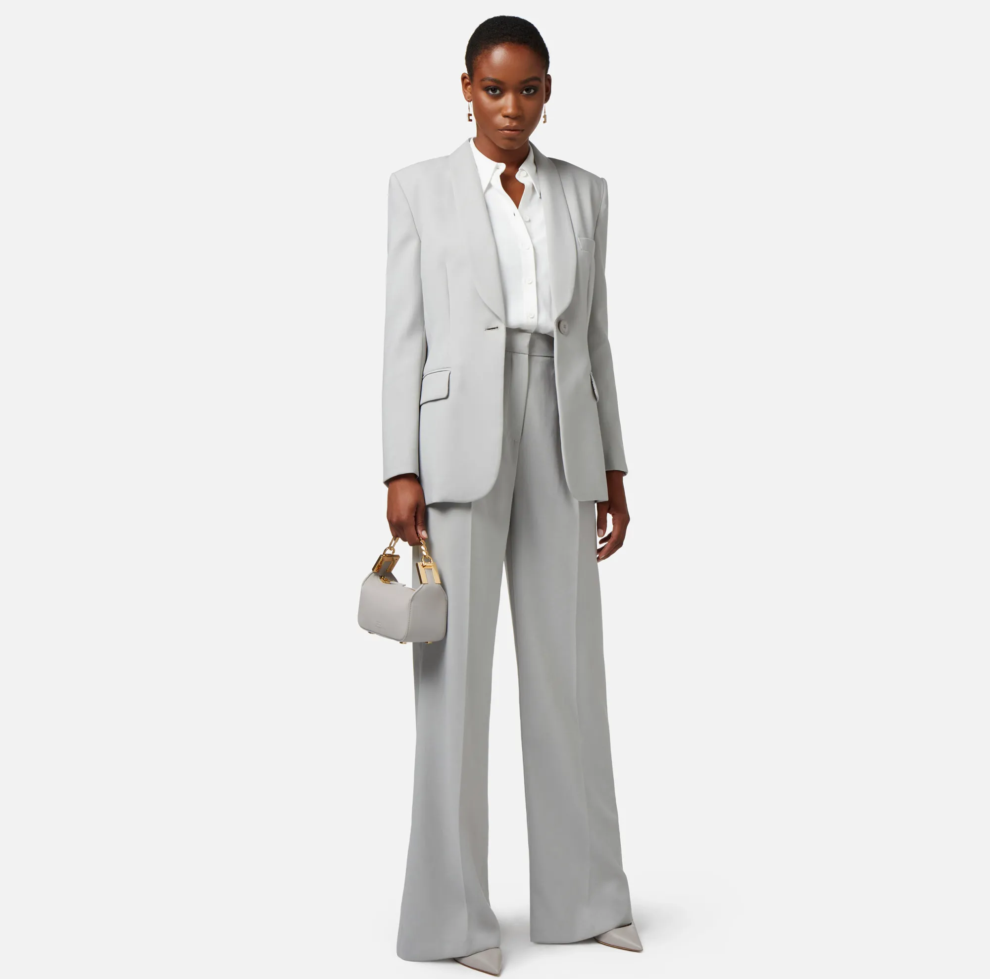 Elisabetta Franchi Giacca In Crepe Con Rever Sciallato^ Giacche & Trench