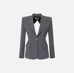 Elisabetta Franchi Giacca In Crepe Leggero Con Cut Out^ Giacche & Trench