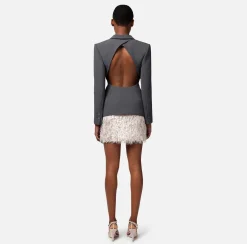 Elisabetta Franchi Giacca In Crepe Leggero Con Cut Out^ Giacche & Trench