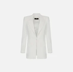 Elisabetta Franchi Giacca In Crepe Leggero Con Rever A Lancia^ Giacche & Trench