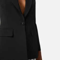 Elisabetta Franchi Giacca In Crepe Leggero Con Rever Sciallato^ Giacche & Trench
