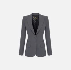 Elisabetta Franchi Giacca In Crepe Stretch Con Revers A Lancia^ Giacche & Trench