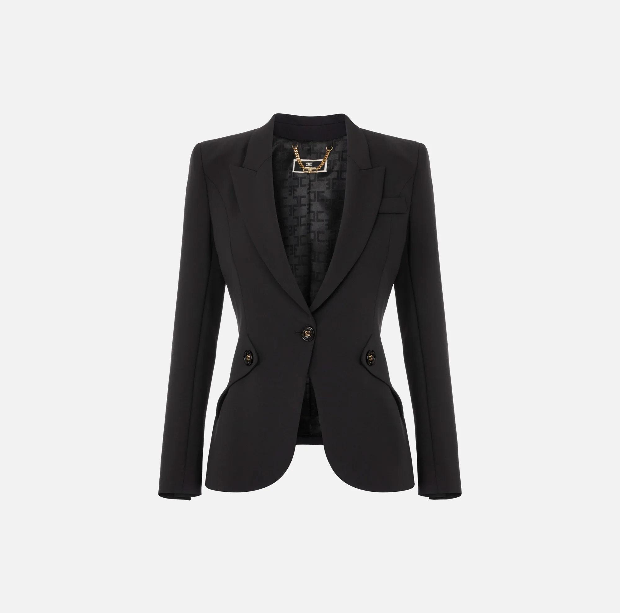 Elisabetta Franchi Giacca In Doppio Crepe Con Patte^ Giacche & Trench
