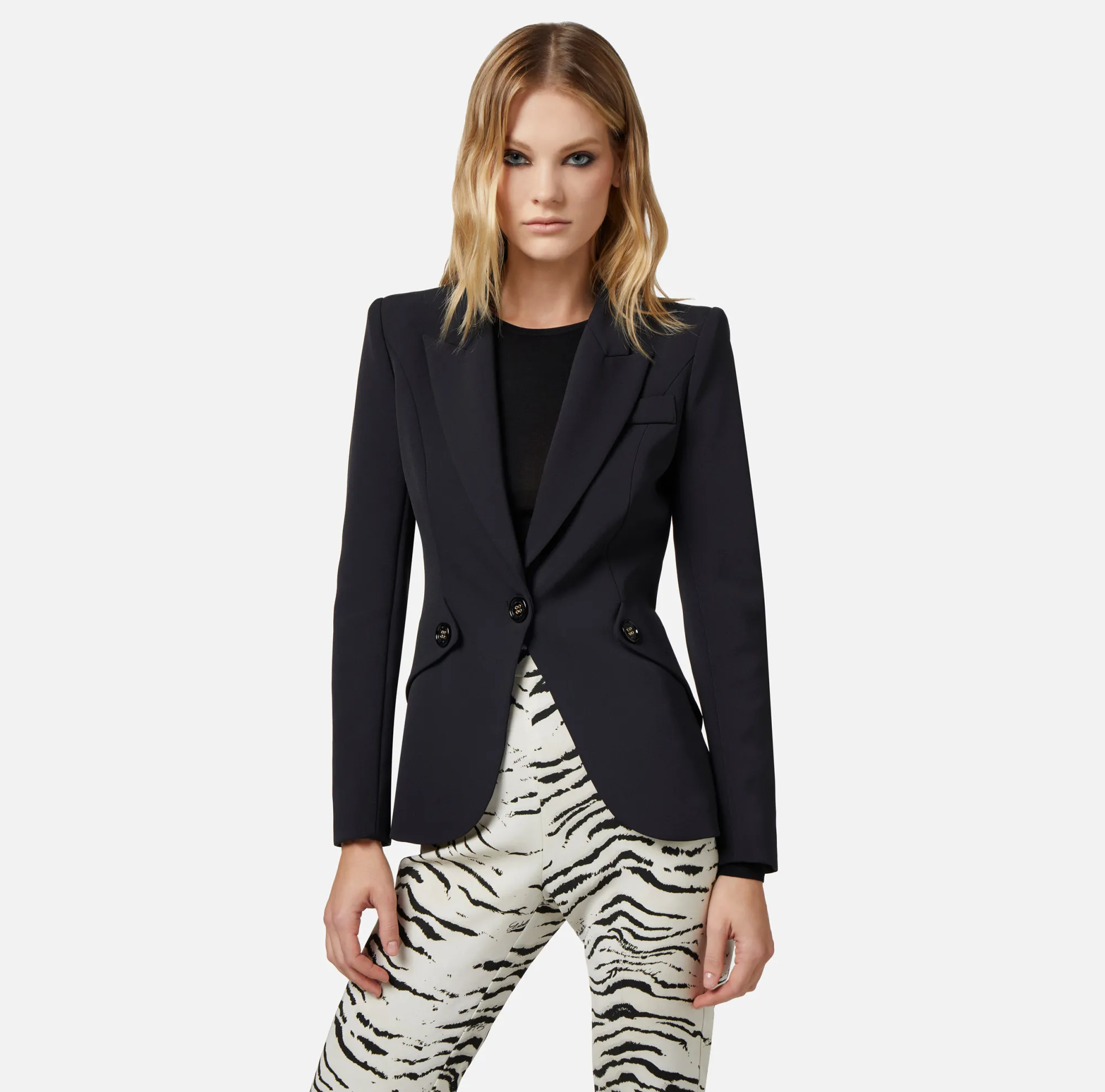 Elisabetta Franchi Giacca In Doppio Crepe Con Patte^ Giacche & Trench