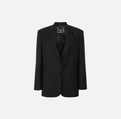Elisabetta Franchi Giacca In Fresco Lana Con Patte^ Giacche & Trench