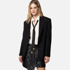 Elisabetta Franchi Giacca In Fresco Lana Con Patte^ Giacche & Trench