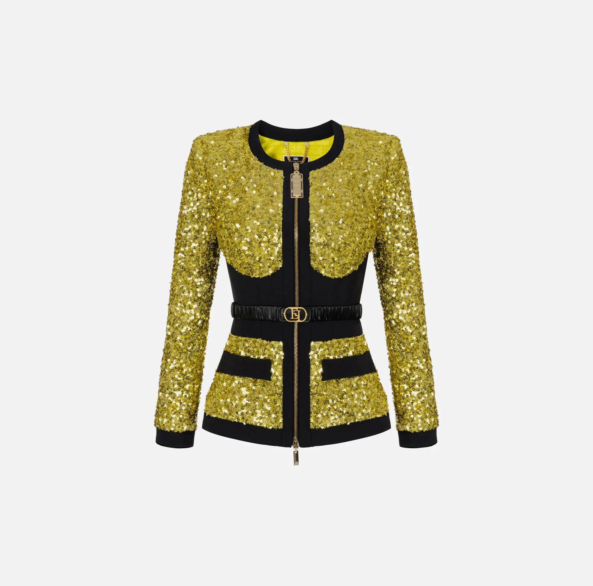 Elisabetta Franchi Giacca In Paillettes Con Corpino^ Giacche & Trench