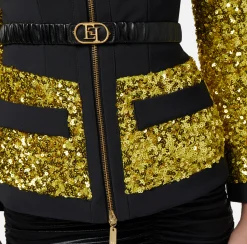 Elisabetta Franchi Giacca In Paillettes Con Corpino^ Giacche & Trench