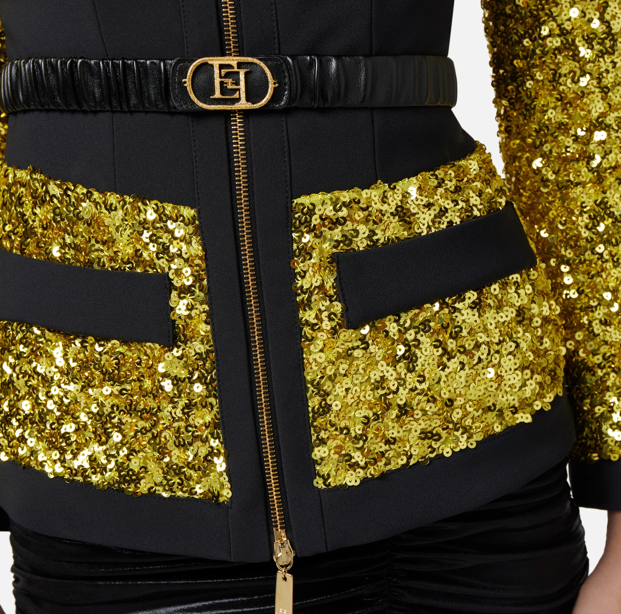 Elisabetta Franchi Giacca In Paillettes Con Corpino^ Giacche & Trench