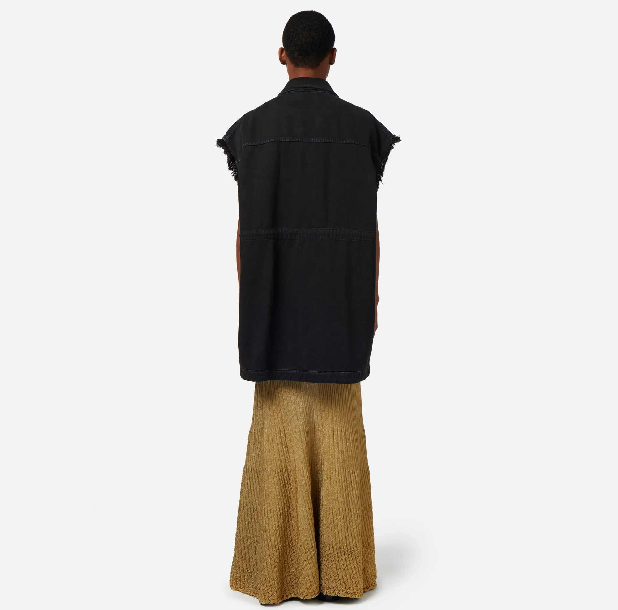 Elisabetta Franchi Gilet In Denim Utility^ Giacche & Trench