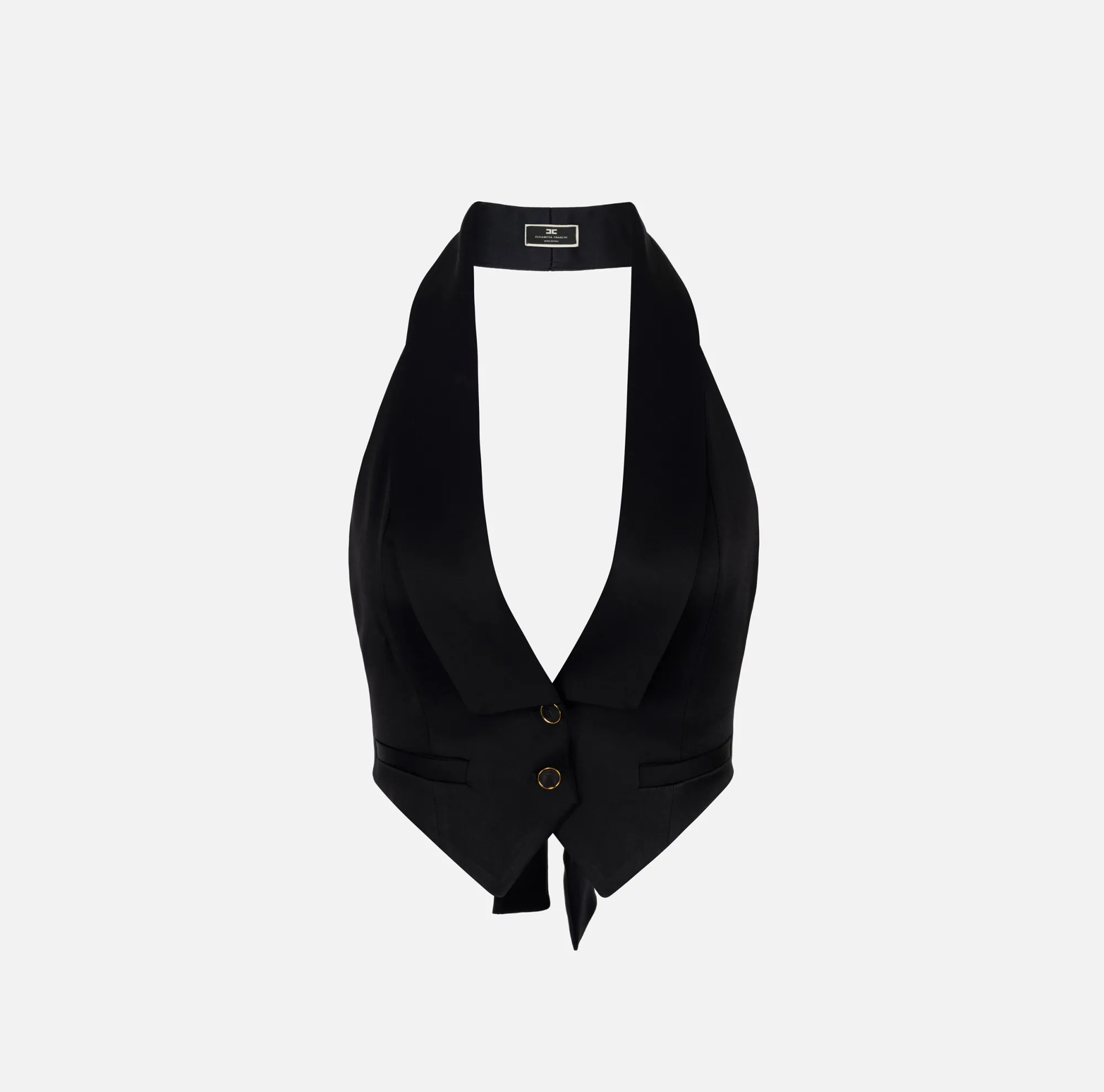 Elisabetta Franchi Gilet Smoking In Raso Con Fusciacca^ Giacche & Trench