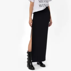 Elisabetta Franchi Gonna Lunga In Crepe Leggero Con Spacco Laterale^ Gonne