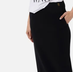 Elisabetta Franchi Gonna Lunga In Crepe Leggero Con Spacco Laterale^ Gonne