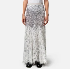 Elisabetta Franchi Gonna Lunga In Tulle Con Ricamo^ Gonne