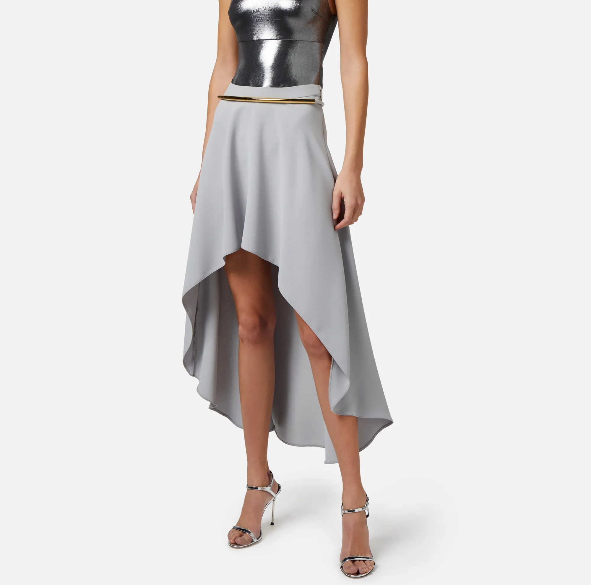 Elisabetta Franchi Gonna Midi Asimmetrica In Crepe^ Gonne
