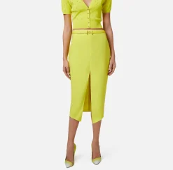 Elisabetta Franchi Gonna Midi In Crepe Fluido Con Spacco Centrale^ Gonne