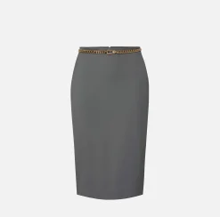 Elisabetta Franchi Gonna Midi In Gabardina Di Viscosa Con Cintura^ Gonne