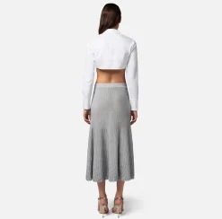 Elisabetta Franchi Gonna Midi In Viscosa Metallizzata^ Gonne