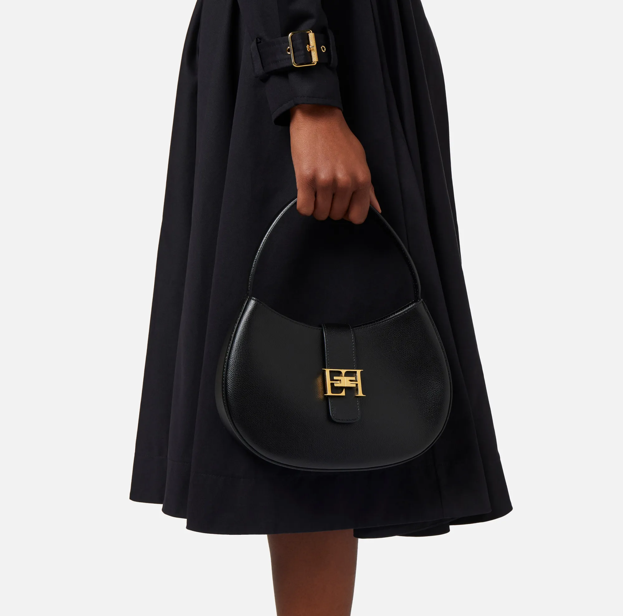Elisabetta Franchi Hobo Grande Con Logo In Metallo^ Borse A Mano
