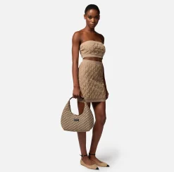 Elisabetta Franchi Hobo Grande In Rafia Jacquard^ Borse A Mano
