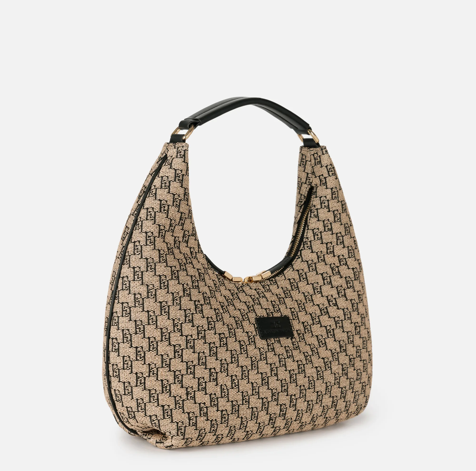 Elisabetta Franchi Hobo Grande In Rafia Jacquard^ Borse A Mano