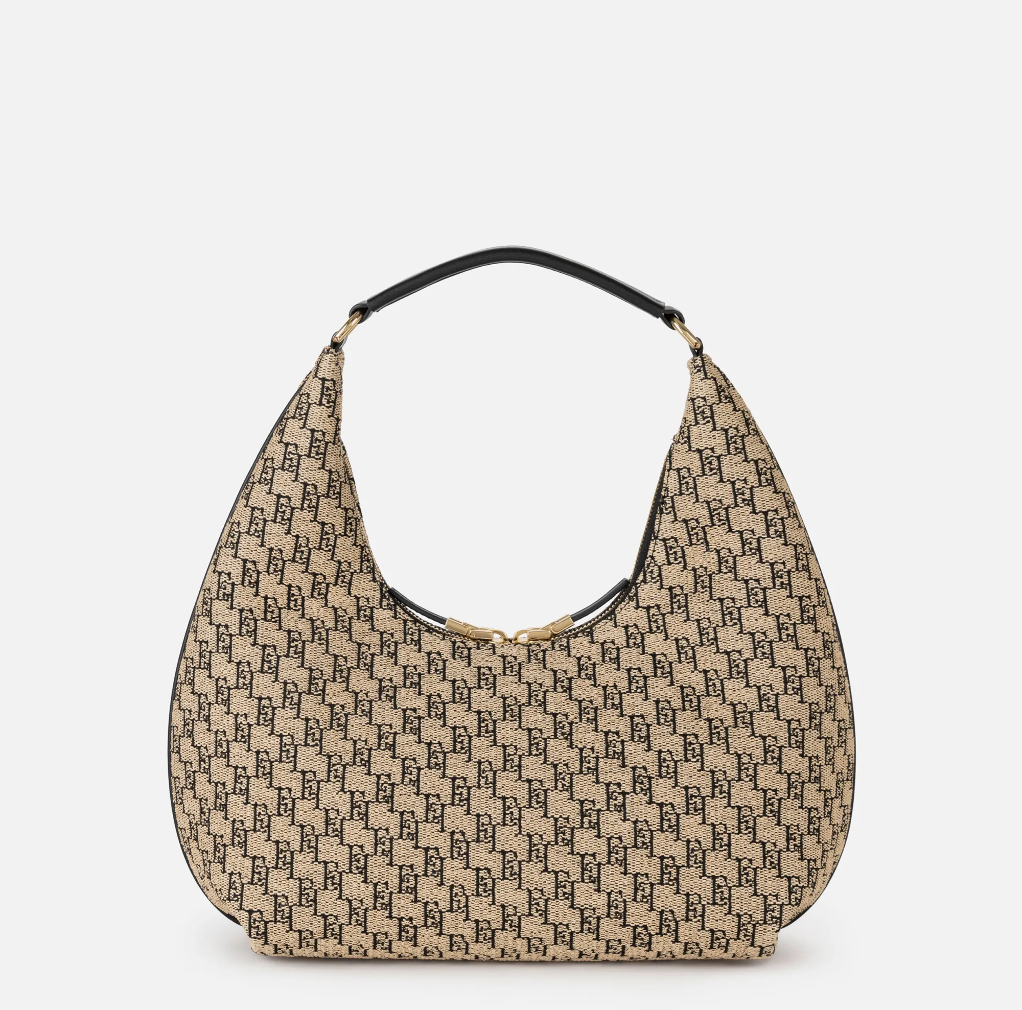 Elisabetta Franchi Hobo Grande In Rafia Jacquard^ Borse A Mano