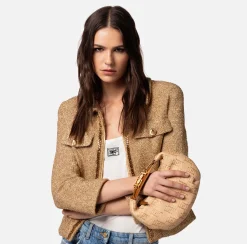 Elisabetta Franchi Hobo Piccola In Rafia Jacquard Con Morsetto In Metallo^ Borse A Mano