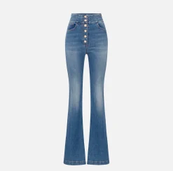 Elisabetta Franchi Jeans A Palazzo Con Abbottonatura^ Jeans
