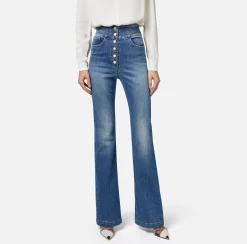 Elisabetta Franchi Jeans A Palazzo Con Abbottonatura^ Jeans