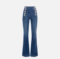 Elisabetta Franchi Jeans A Palazzo Con Bottoniera^ Jeans