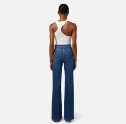 Elisabetta Franchi Jeans A Palazzo Con Bottoniera^ Jeans