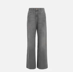 Elisabetta Franchi Jeans A Palazzo Con Tagli Diagonali^ Jeans