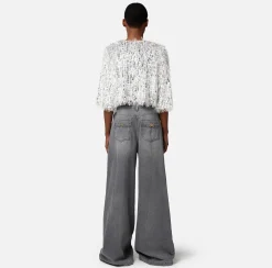 Elisabetta Franchi Jeans A Palazzo Con Tagli Diagonali^ Jeans