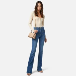 Elisabetta Franchi Jeans A Zampetta Con Placche Logo^ Jeans