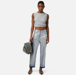 Elisabetta Franchi Jeans Boyfriend Laminato^ Jeans