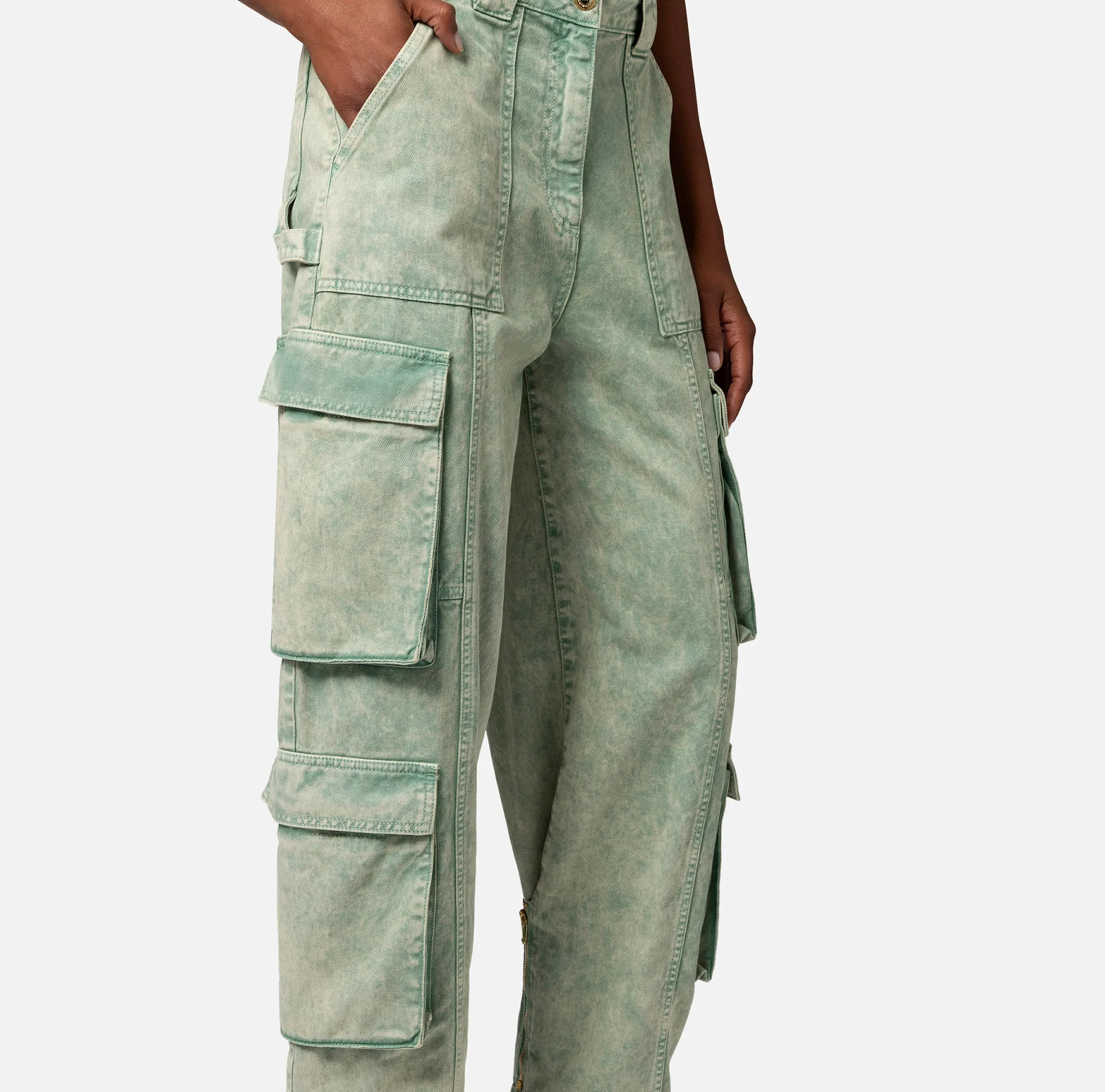 Elisabetta Franchi Jeans Cargo Colorato Con Zip Posteriore^ Jeans