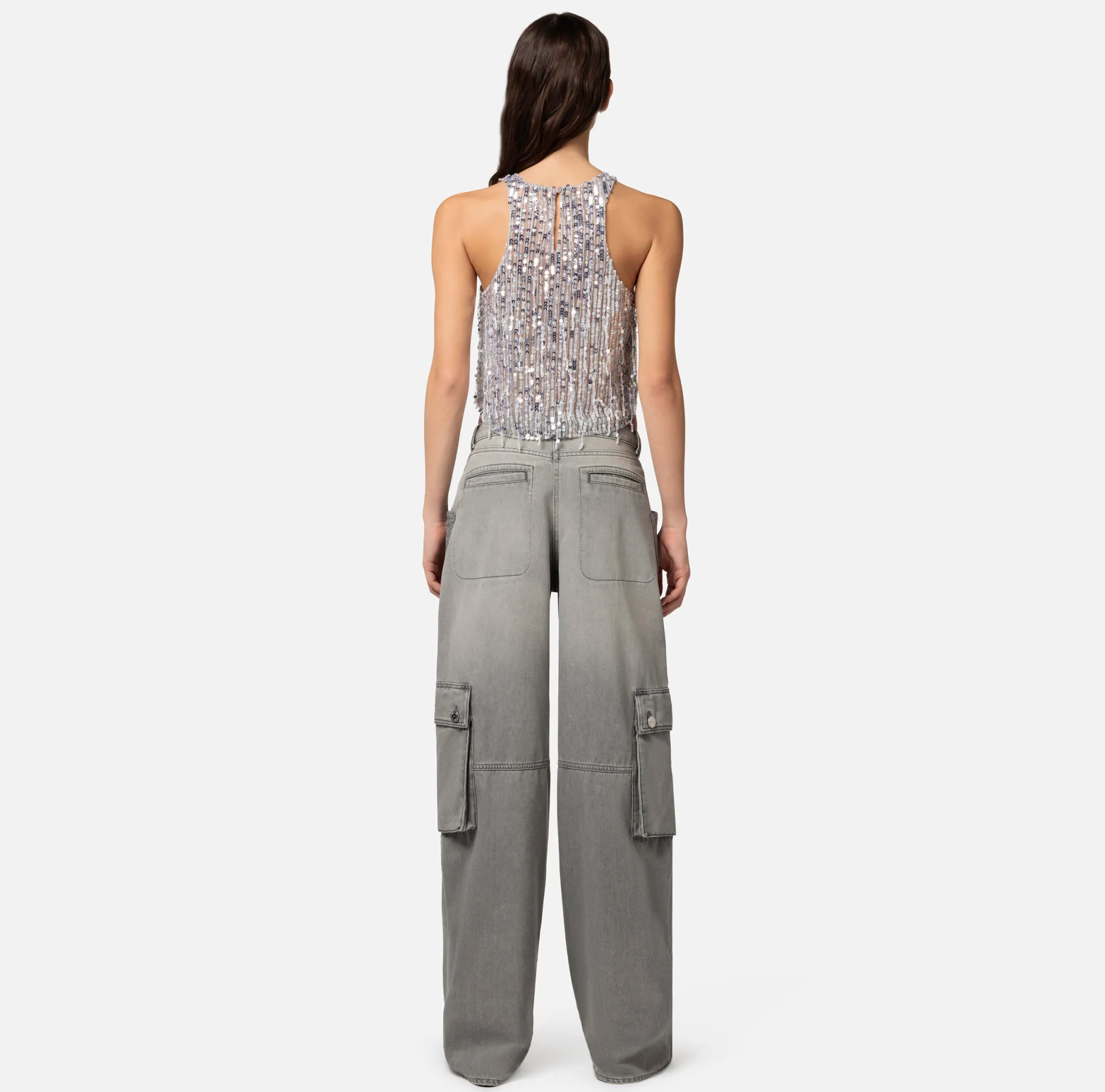 Elisabetta Franchi Jeans Cargo Con Tasche In Tweed^ Jeans