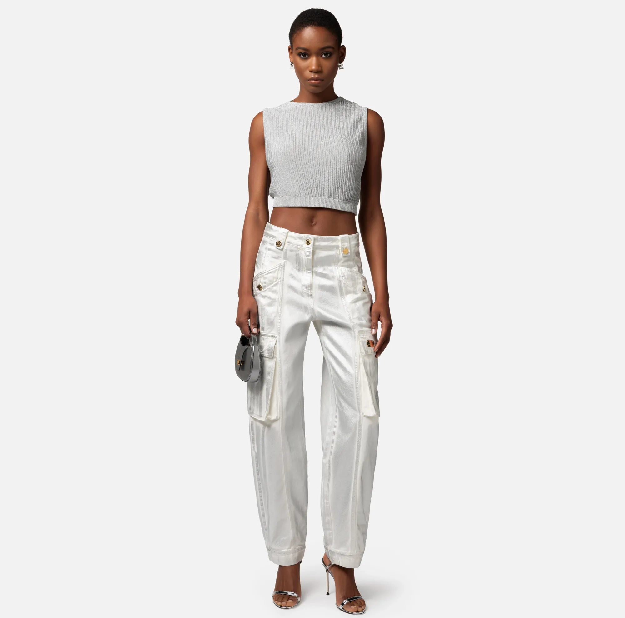 Elisabetta Franchi Jeans Cargo Laminato^ Jeans